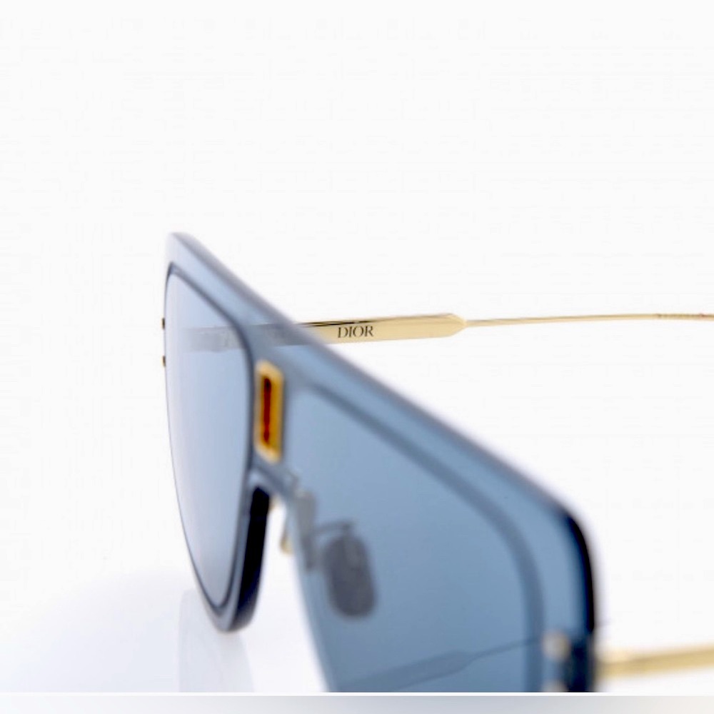 💯AUTH NEW ULTRADIOR MU Christian Dior Sunglasses & Case oversized Blue Gold - Picture 4 of 16